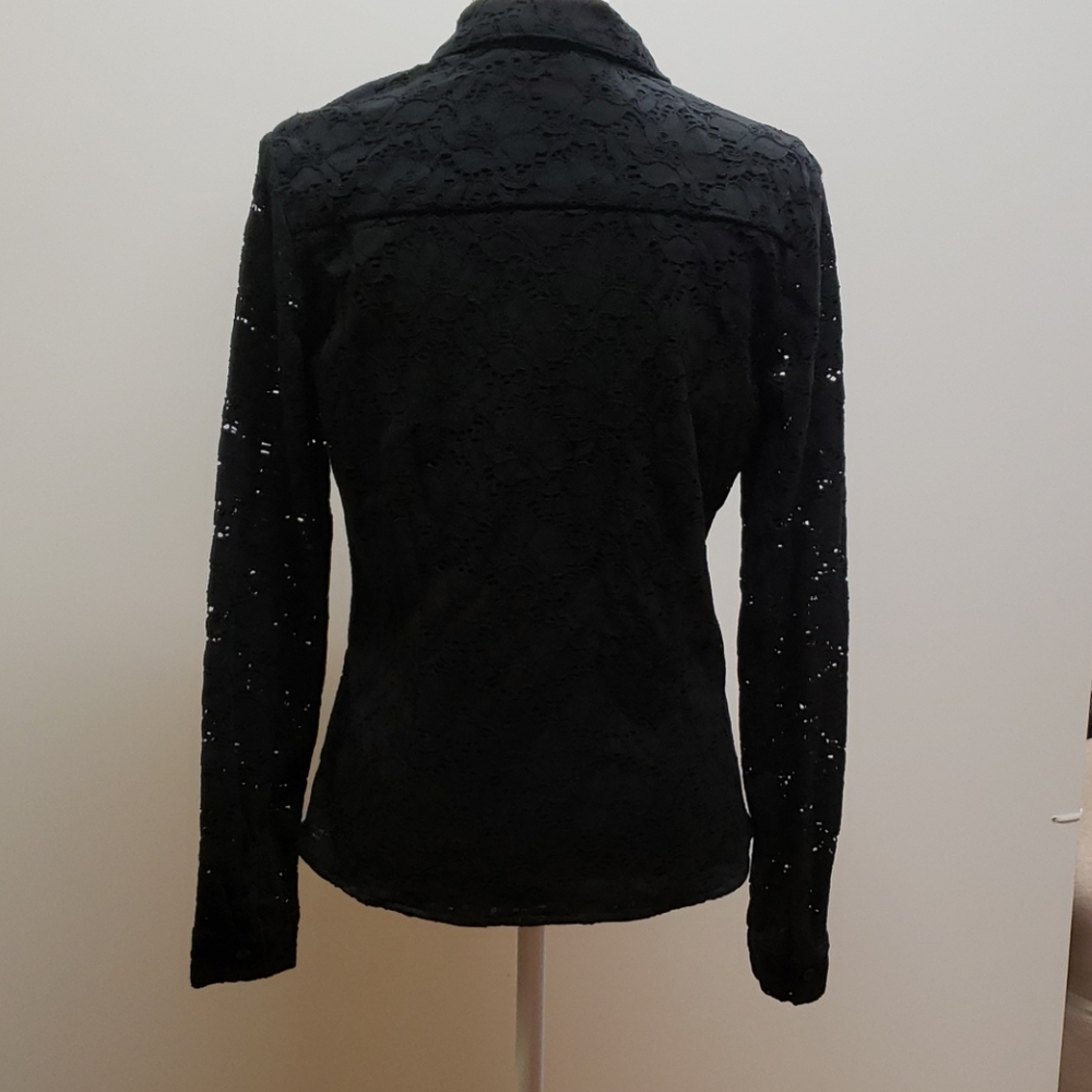 M C.C. Couture Lined Black Lace Shirt B13 - Picture 3 of 7